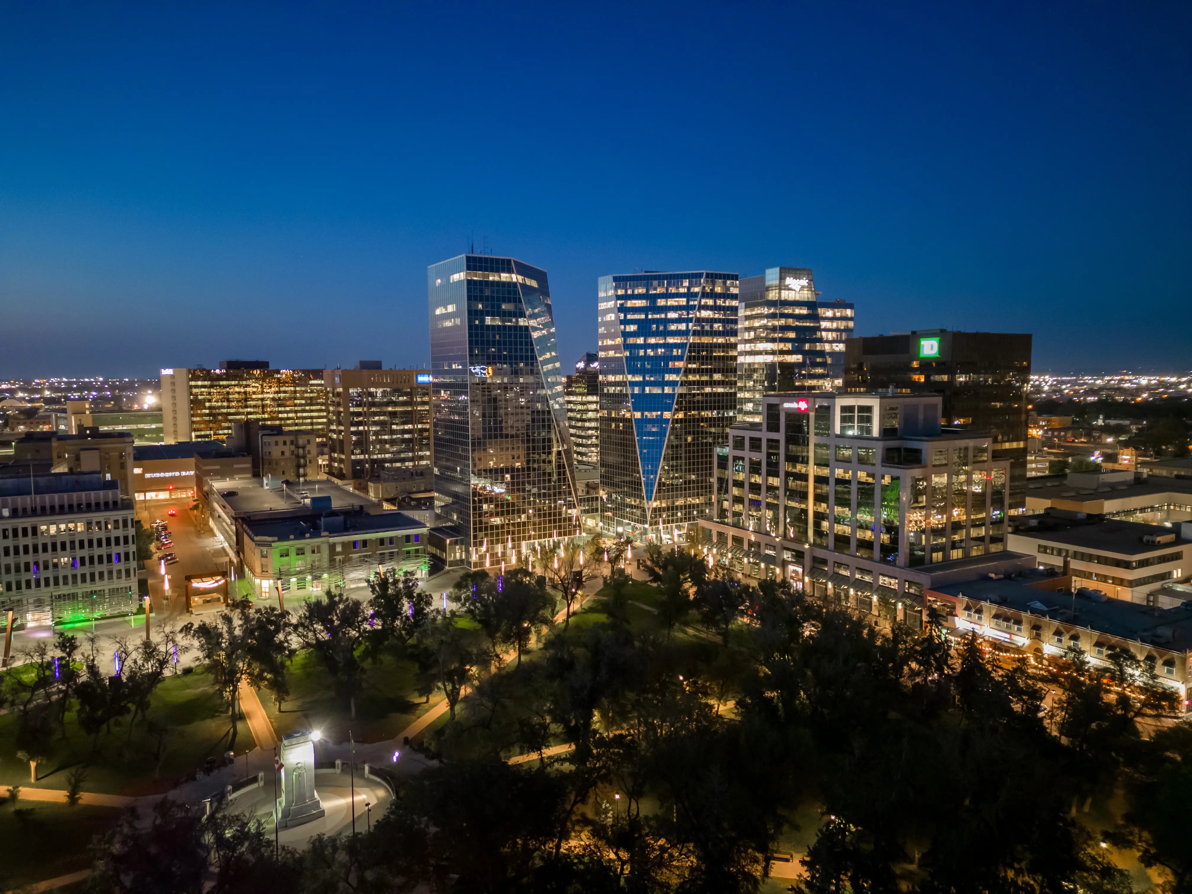 City of Regina at Night drone photography tandem x visuals